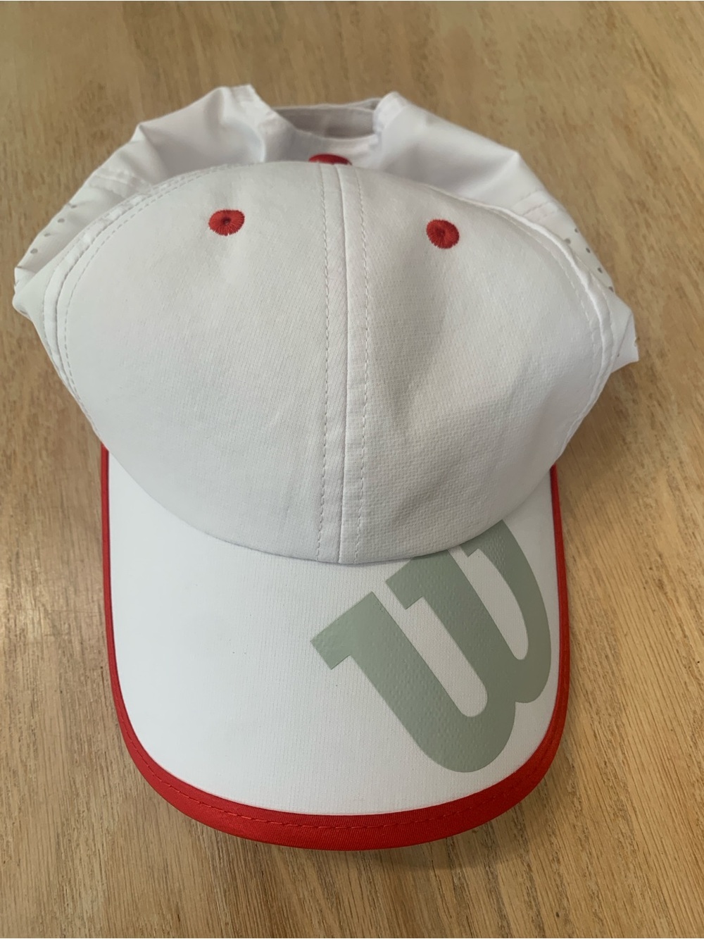 Wilson White and Red Logo Cap